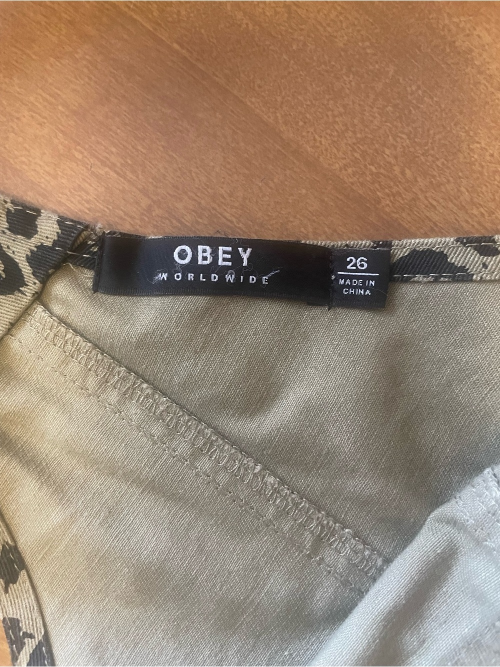 Obey UNISEX Leopard-Print Overalls in Tan and Black - Picture 4 of 10